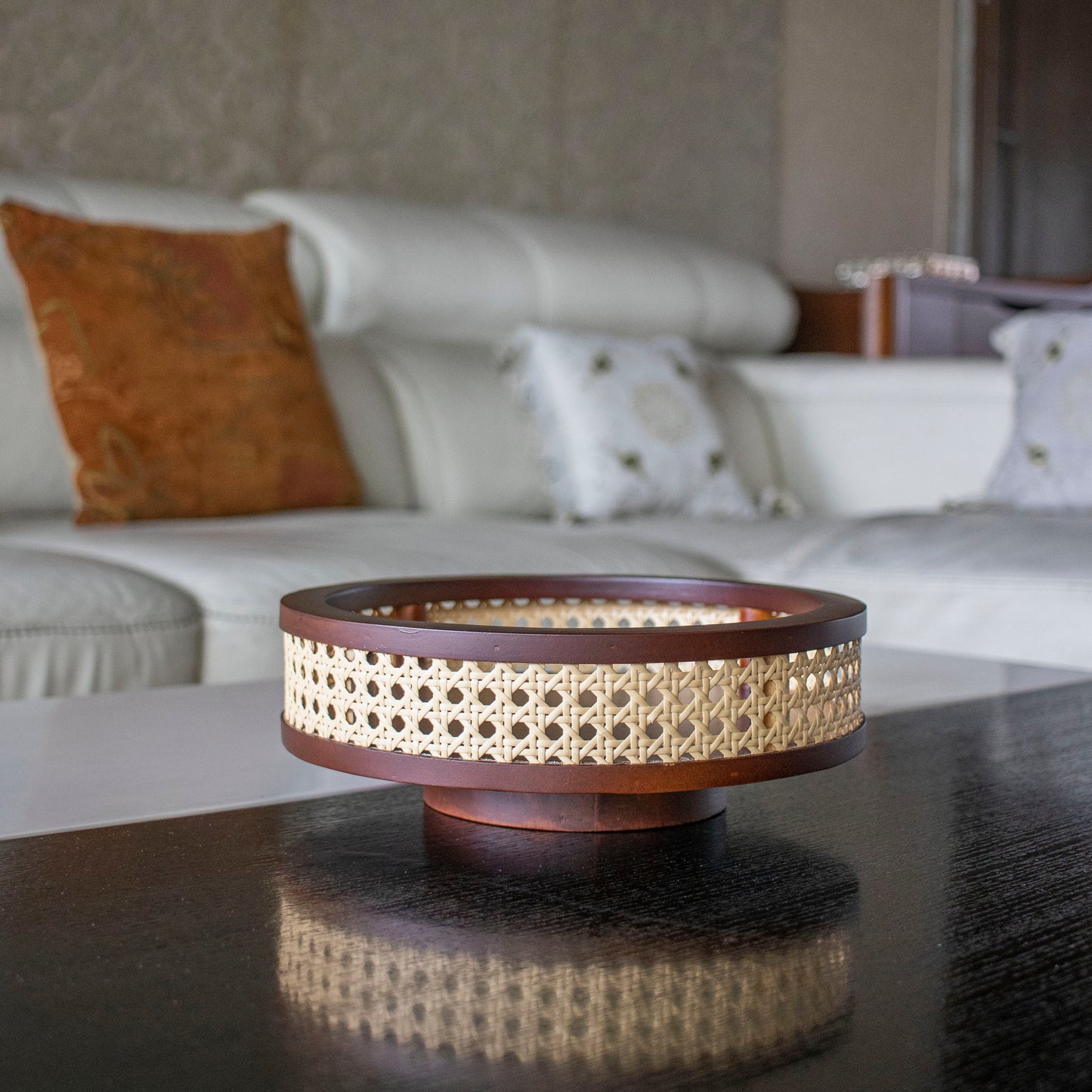Charakh : Revolving Rattan Storage Trays
