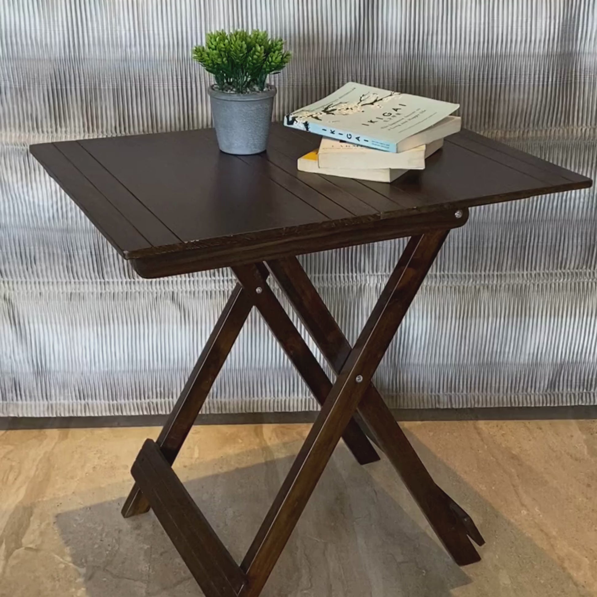 Polished Brown Foldable Coffee Table, Two Feet Height, Comes two Standard sizes. Fully Made of Wood.. A complete Video of the Product.