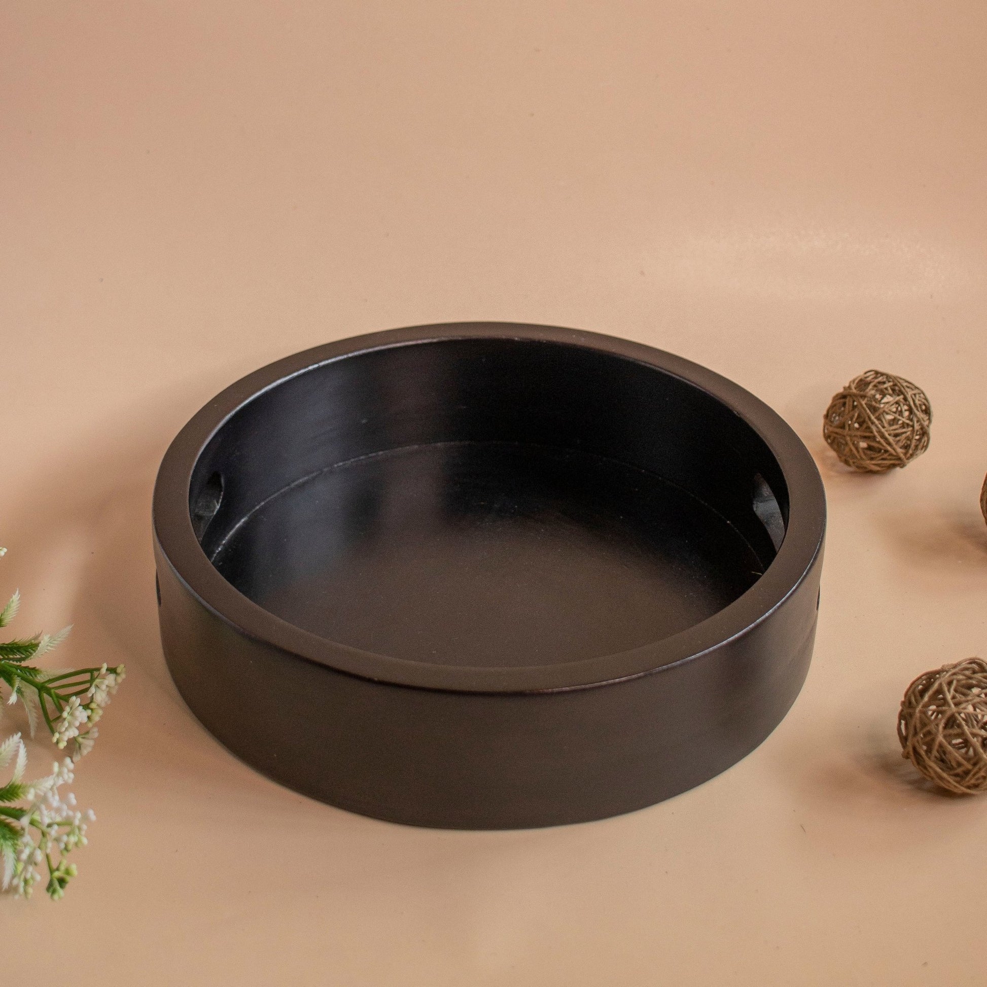 'Bindu' : Circular Wooden Serving Trays - Regular | Ebony Woodcrafts - Ebony WoodcraftsServing Tray