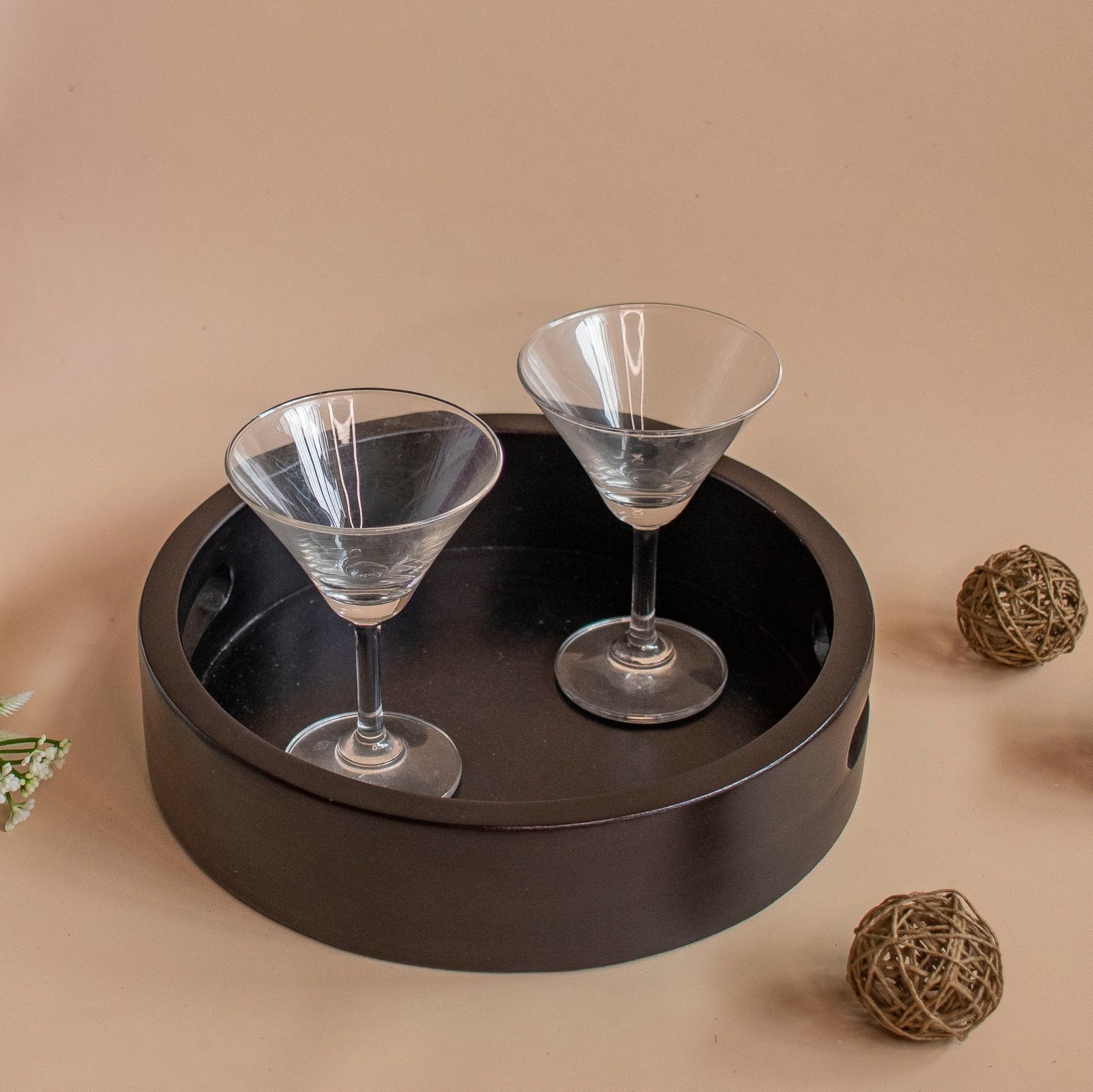 'Bindu' : Circular Wooden Serving Trays - Regular | Ebony Woodcrafts - Ebony WoodcraftsServing Tray