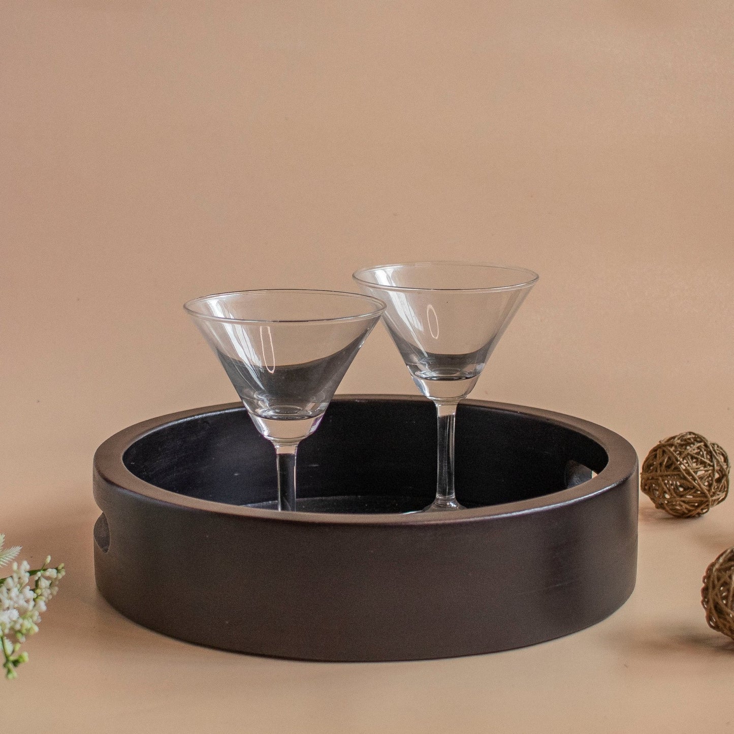 'Bindu' : Circular Wooden Serving Trays - Regular | Ebony Woodcrafts - Ebony WoodcraftsServing Tray