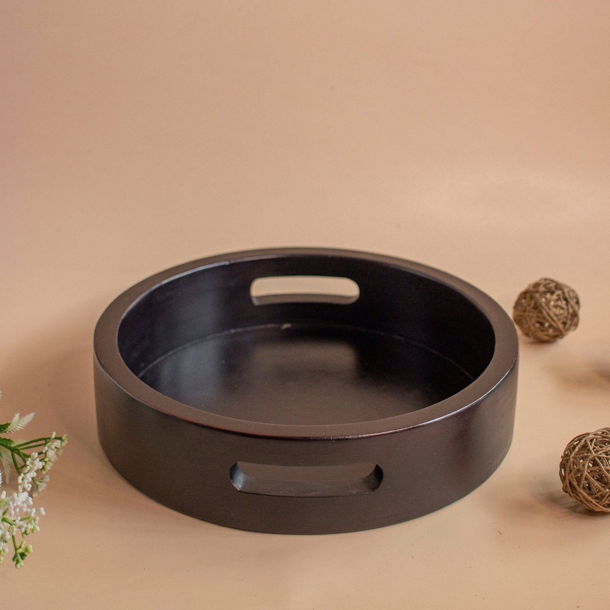 'Bindu' : Circular Wooden Serving Trays - Regular | Ebony Woodcrafts - Ebony WoodcraftsServing Tray