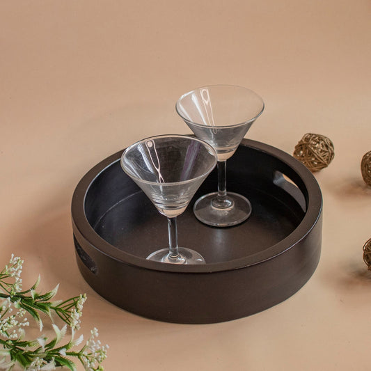 'Bindu' : Circular Wooden Serving Trays - Regular | Ebony Woodcrafts - Ebony WoodcraftsServing Tray