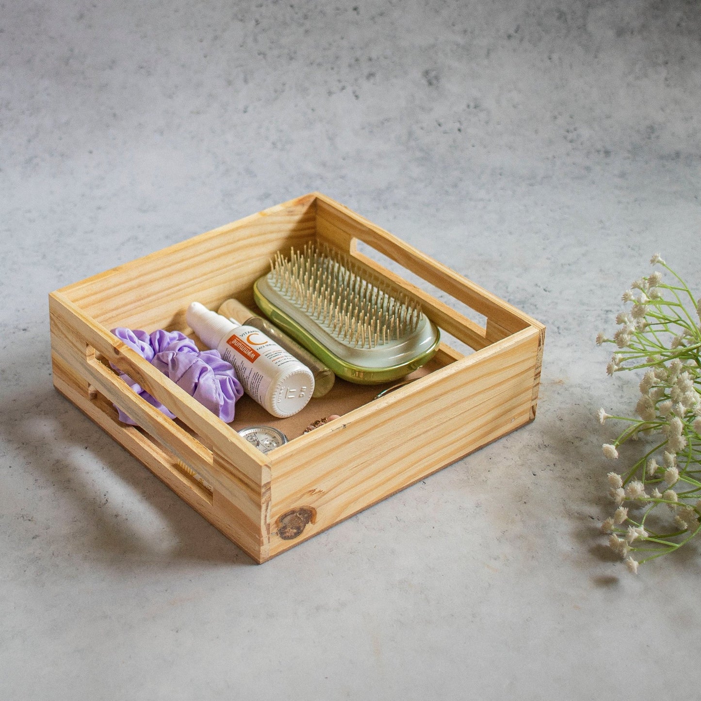 Classic Pinewood Square Tray - Ebony WoodcraftsCrates
