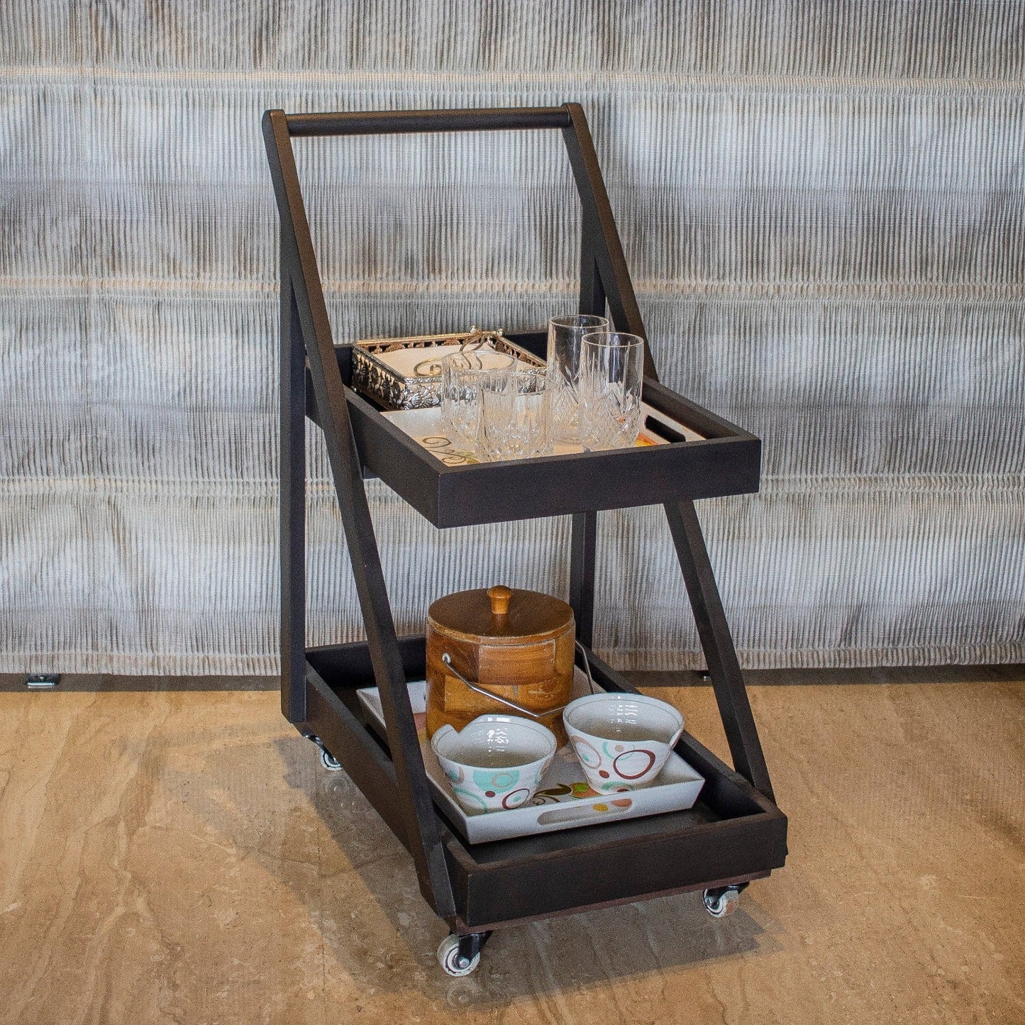 Crossbar : Bar Serving Trolleys - Ebony WoodcraftsServing Trolleys