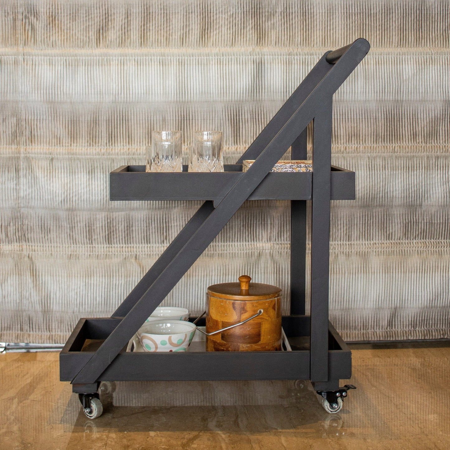 Crossbar : Bar Serving Trolleys - Ebony WoodcraftsServing Trolleys