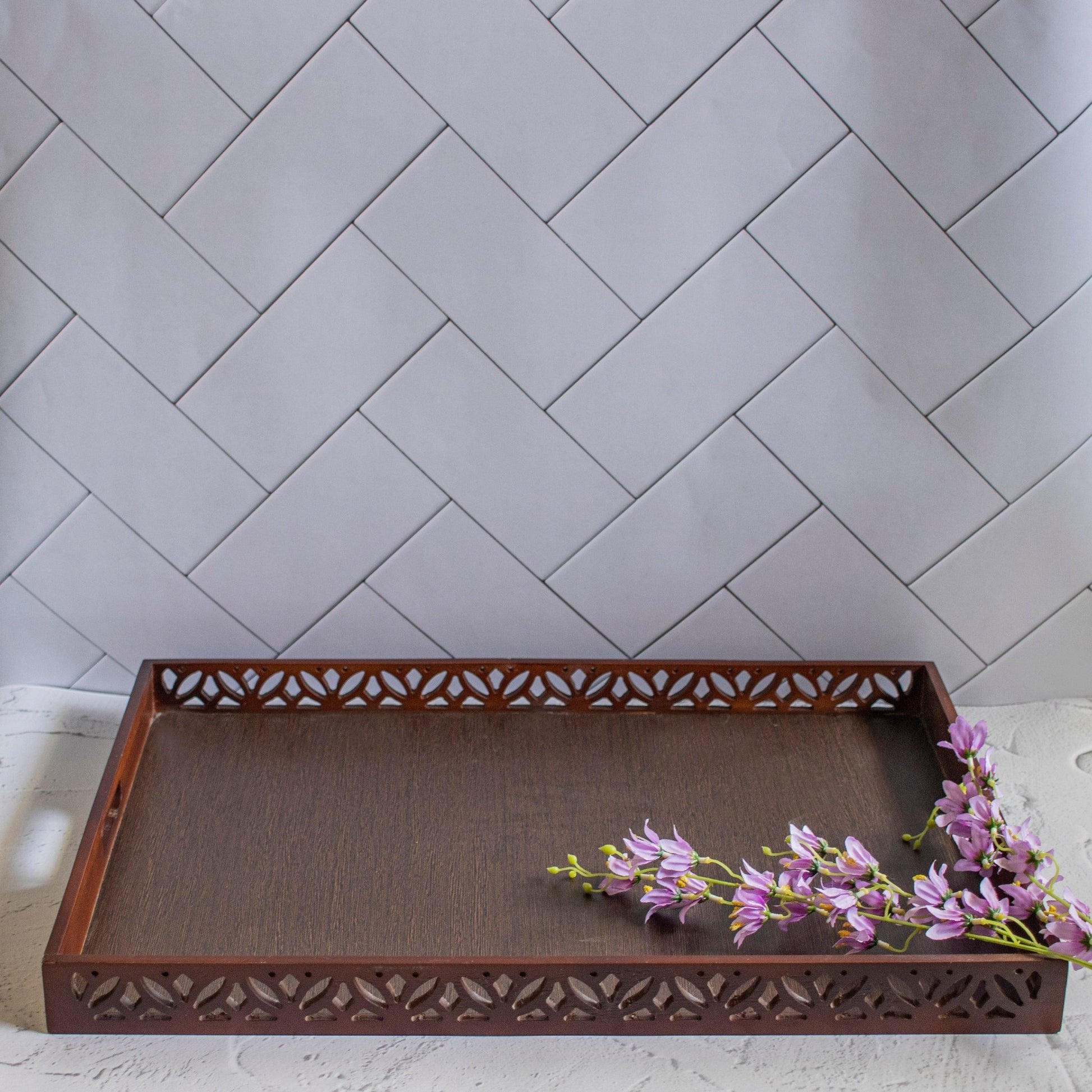 Daavat : Extra Large Brunch Serving Trays - Ebony WoodcraftsServing Tray