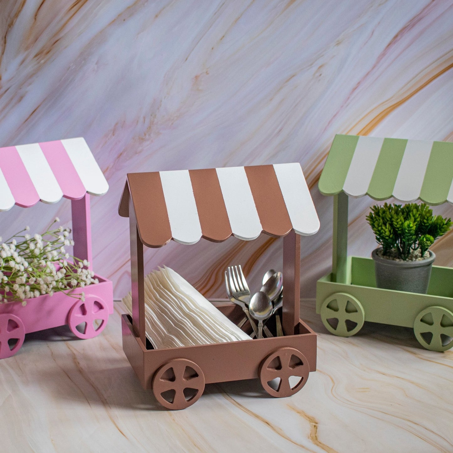 Ice 'Cream'y Memories: Salt and Pepper Cart - Ebony WoodcraftsNapkin Holders & Dispensers