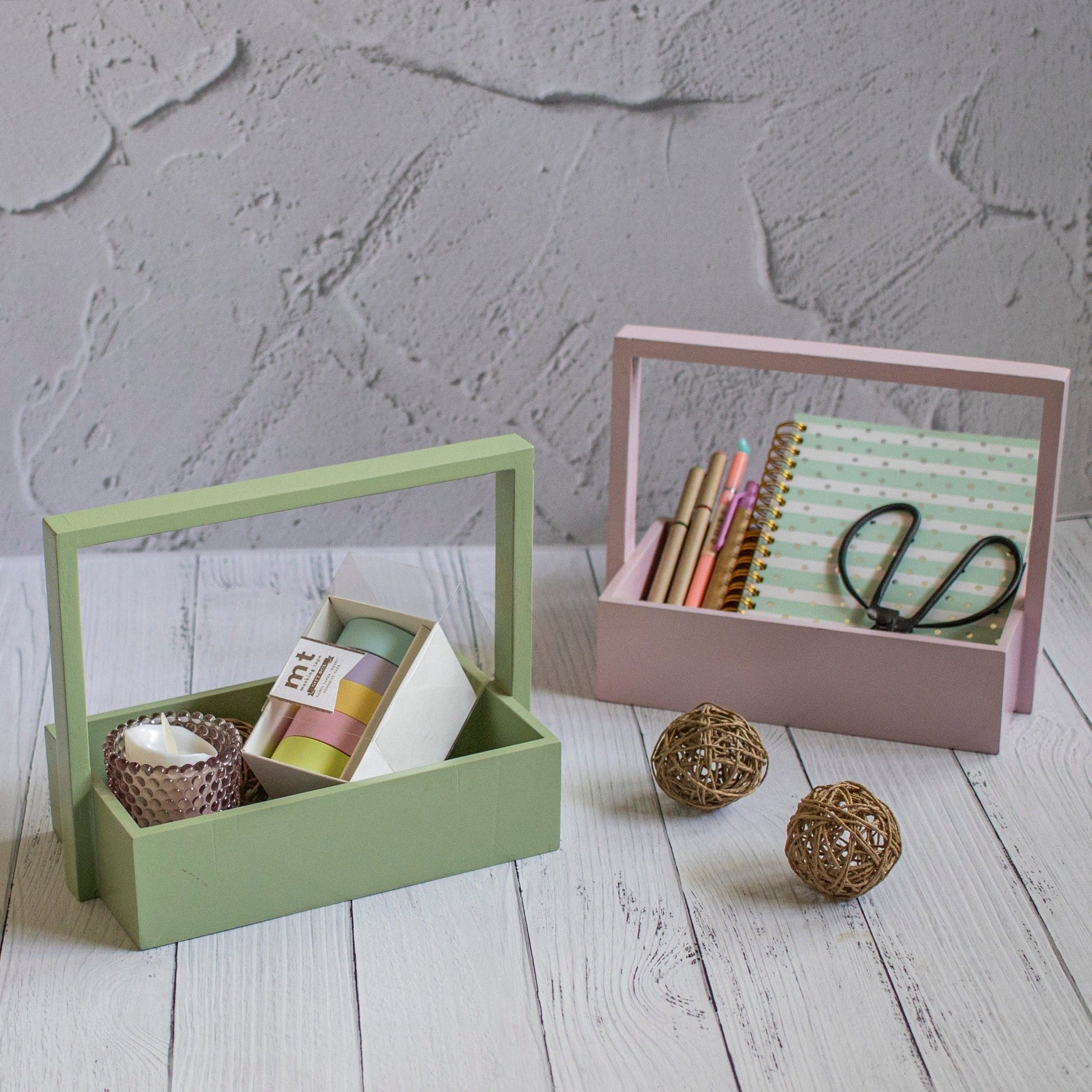 Nyaeka: Pastel Jar baskets - Ebony WoodcraftsGifting Baskets