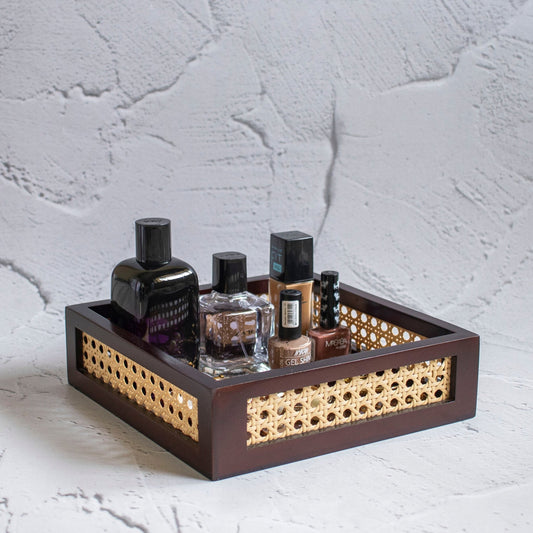Rattan Storage and Serving tray - Ebony WoodcraftsServing Trays