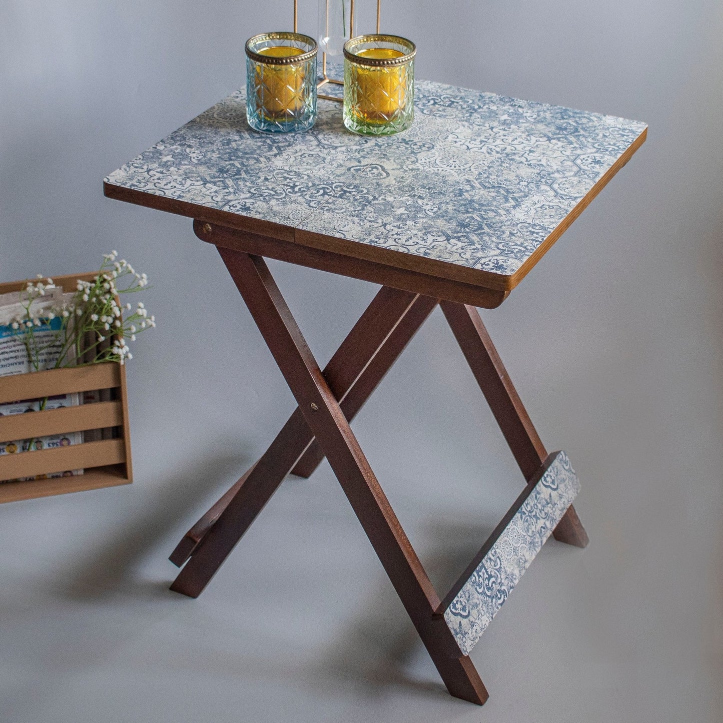 Shahi : Textured Foldable Tables - Ebony WoodcraftsFolding Tables, Side Tables, End Table