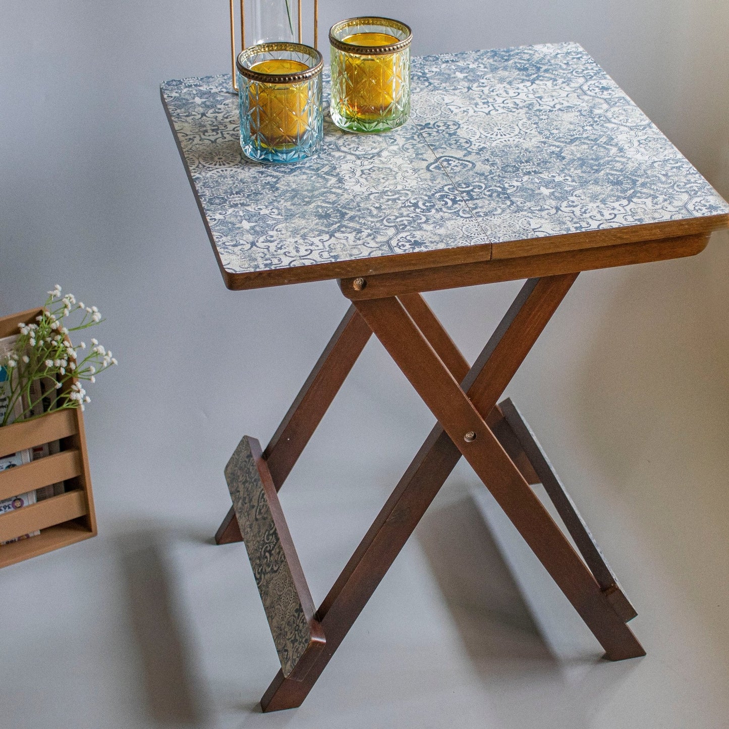 Shahi : Textured Foldable Tables - Ebony WoodcraftsFolding Tables, Side Tables, End Table