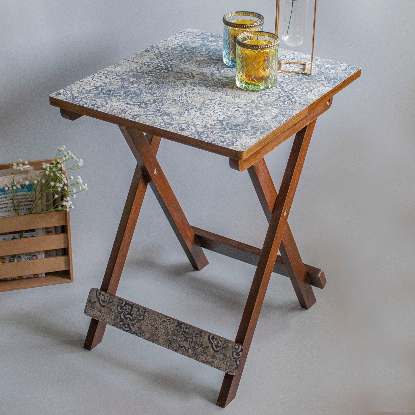 Shahi : Textured Foldable Tables - Ebony WoodcraftsFolding Tables, Side Tables, End Table