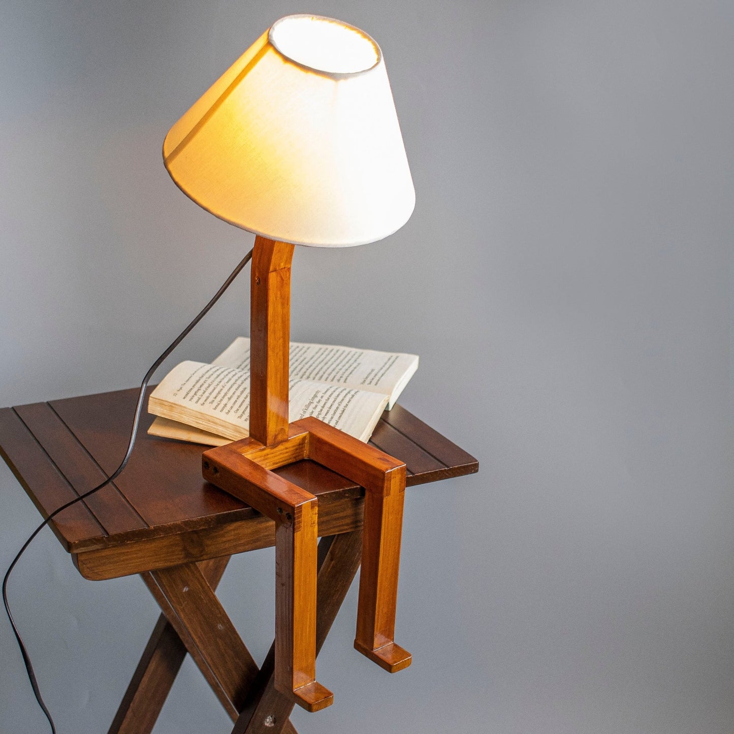 The RoboMan : Wooden Table Lamps - Ebony WoodcraftsLampshades