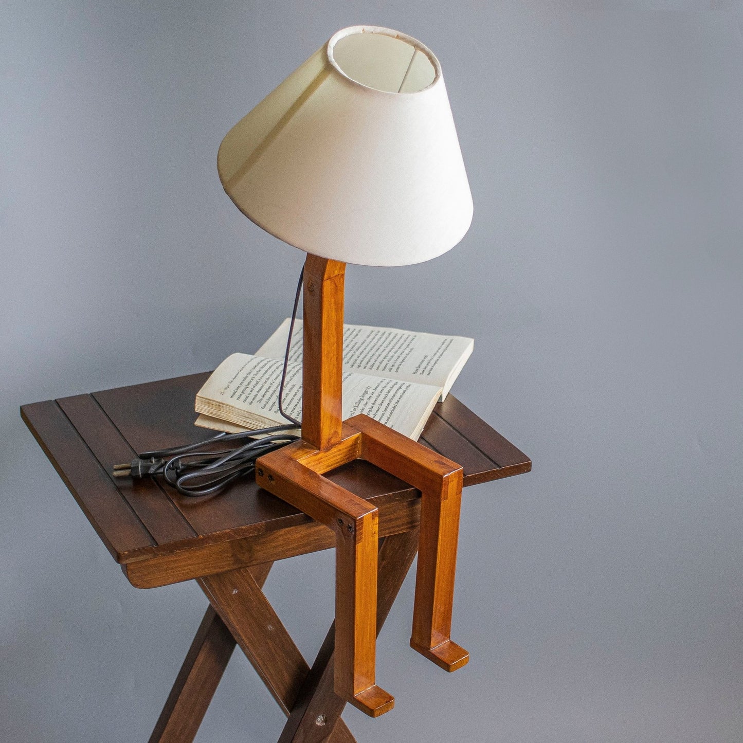 The RoboMan : Wooden Table Lamps - Ebony WoodcraftsLampshades