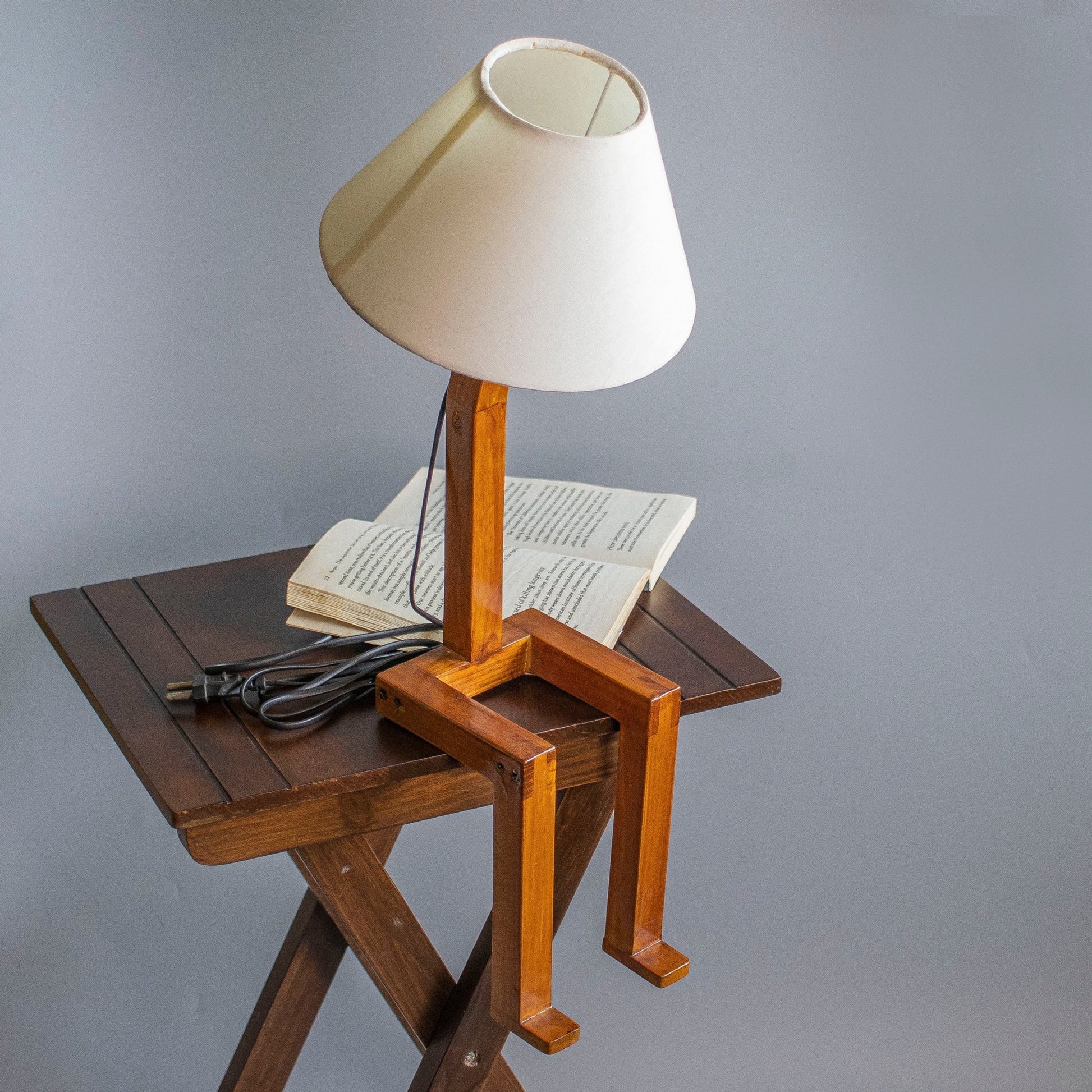 The RoboMan : Wooden Table Lamps - Ebony WoodcraftsLampshades