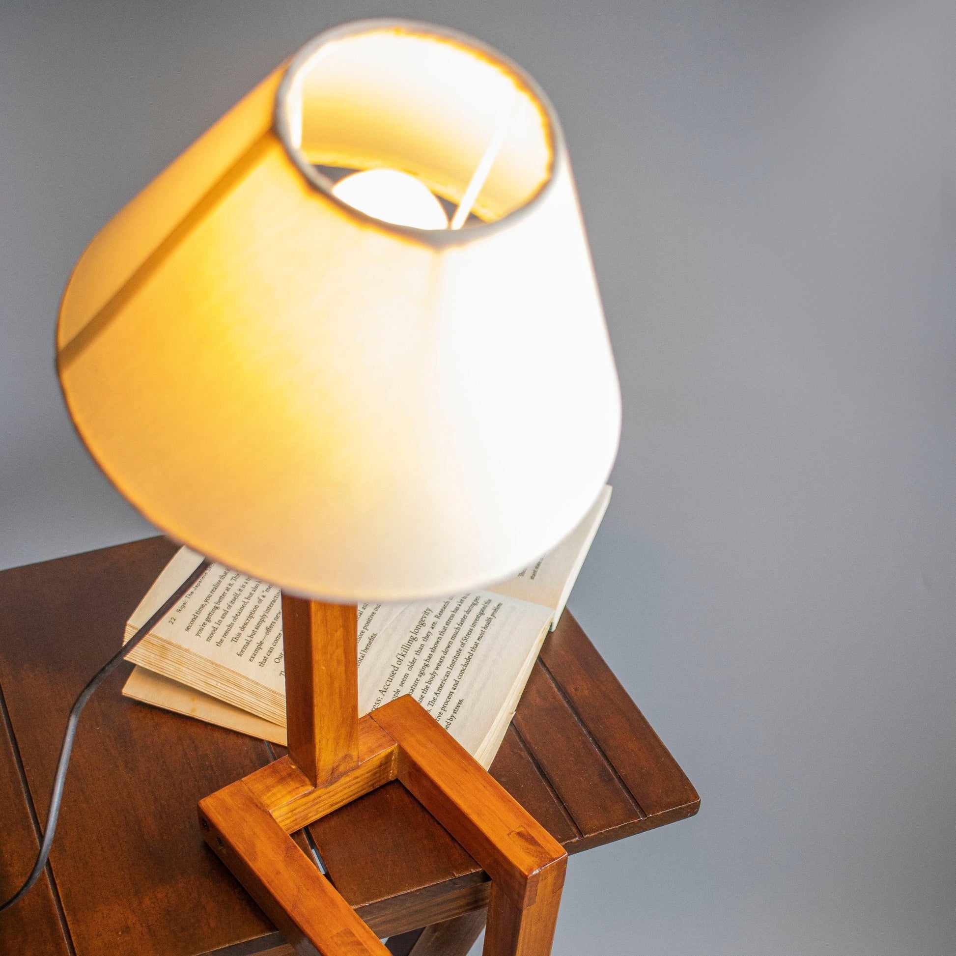 The RoboMan : Wooden Table Lamps - Ebony WoodcraftsLampshades