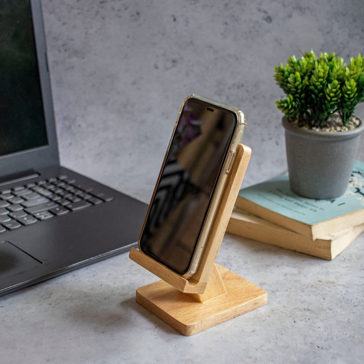 Wooden Mobile Phone Holder With Charging Port Access Ebony Woodcrafts wooden-mobile-phone-holder-with-charging-port-access-ebony-woodcrafts