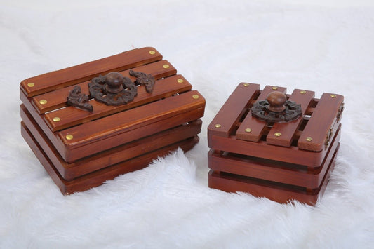 Mehfooz : Wooden Jar Storage Boxes - Ebony WoodcraftsBoxes
