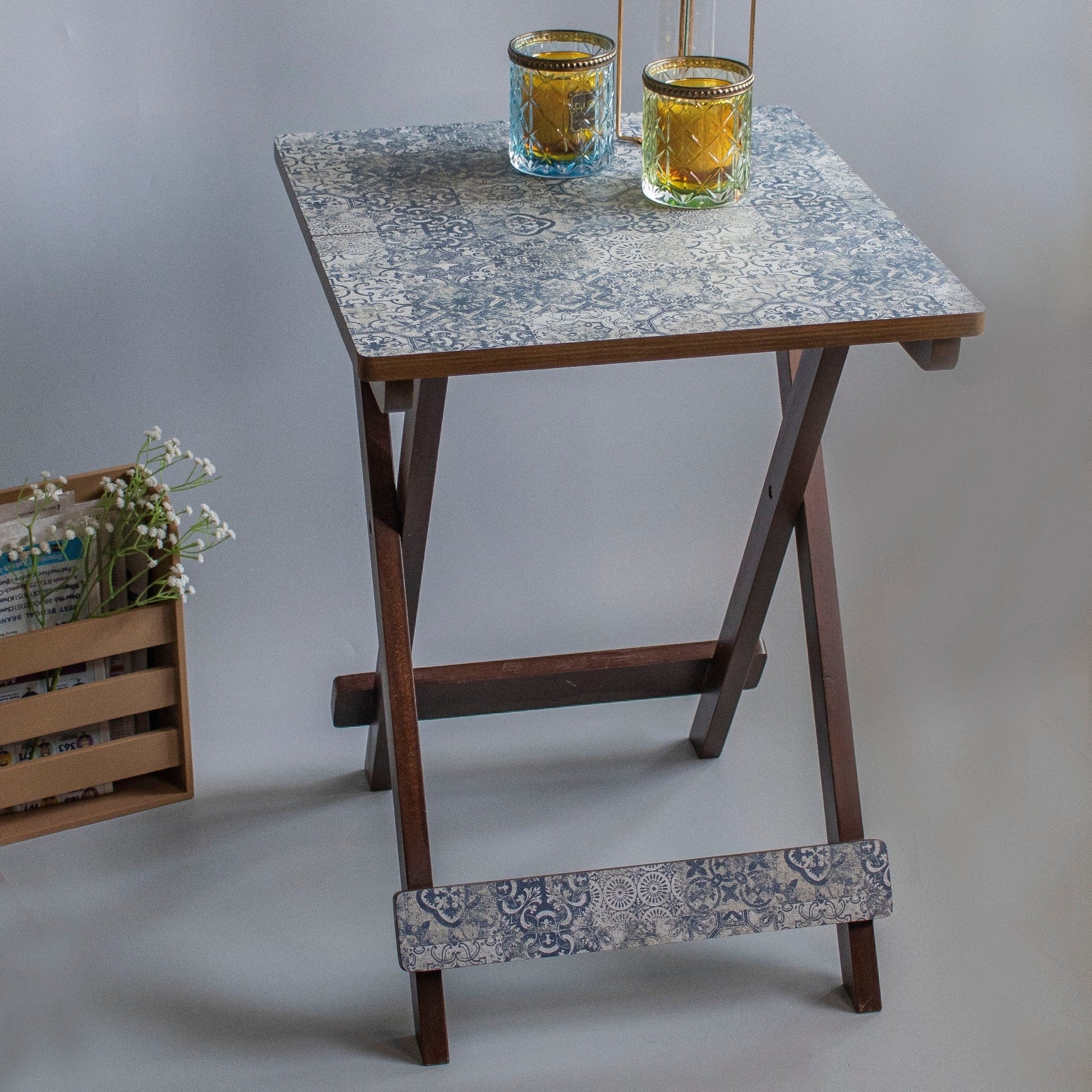 Shahi : Textured Foldable Tables - Ebony WoodcraftsFolding Tables, Side Tables, End Table