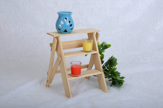 Sidi: Natural Finish Mini Ladder - Ebony WoodcraftsDisplay Stands