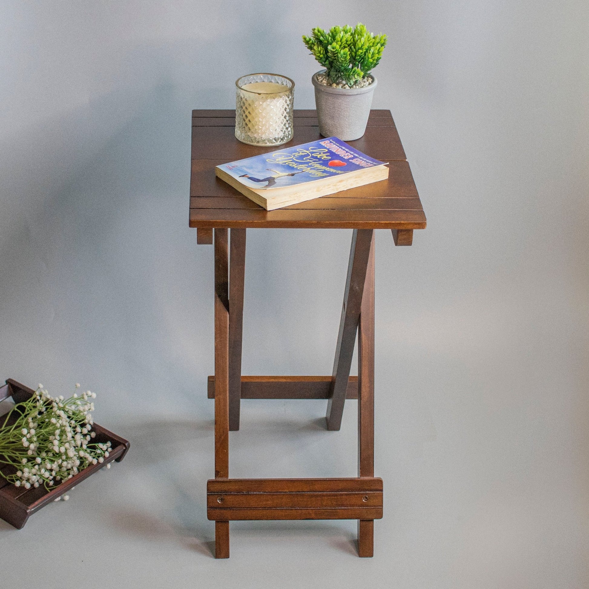 Side Table Solid Wood Tv Tray Tables Oak Tv Hot Sale Tray Set